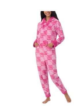 Sanrio Hello Kitty Pink Fleece Hoodie Onesie Pajamas